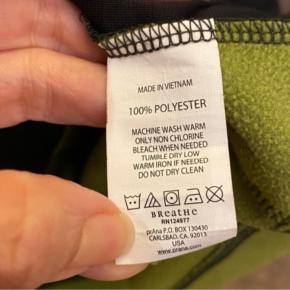 PRANA Men Green Fleece Lined Zipped Jacket Size XL - Picture 10 of 11